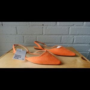 Brand new / unworn H&M size 5.5 orange faux suede sling backs